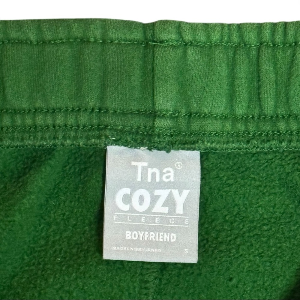 Aritzia TNA Cozy Fleece Boyfriend Sweatpants Green Loungewear Joggers S Winter - Picture 8 of 11